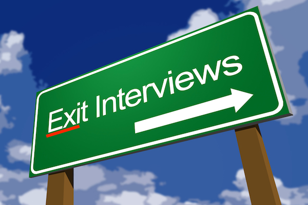 Exit Interviews highway sign
