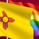 New Mexico flag and Rainbow Flag