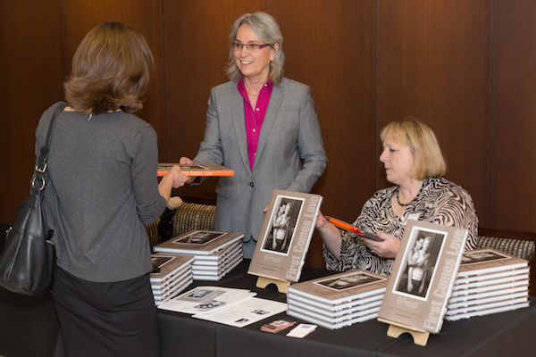 Barbara Proud (left) at a book signing