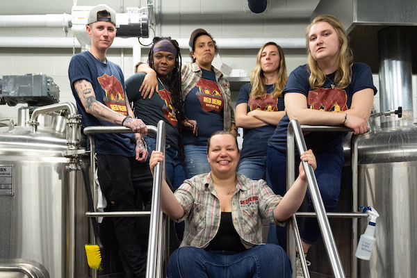 Group of women who work at Red Bear Brewery