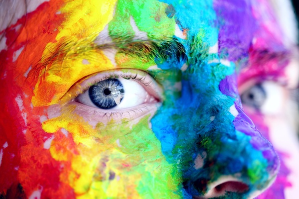 Rainbow face paint