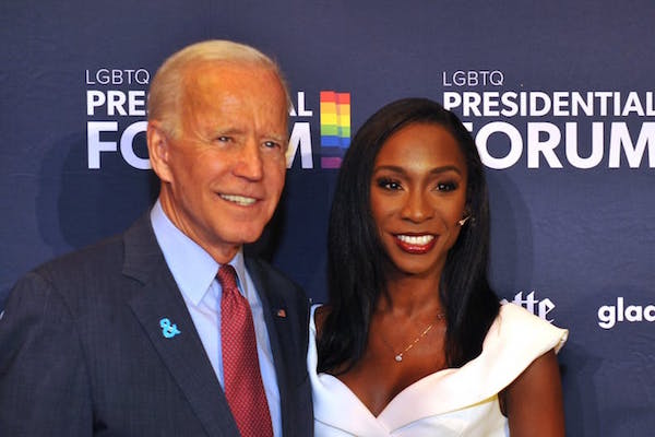 Joe Biden and Anglica Ross at LGBTQ Presidential Forum Forum