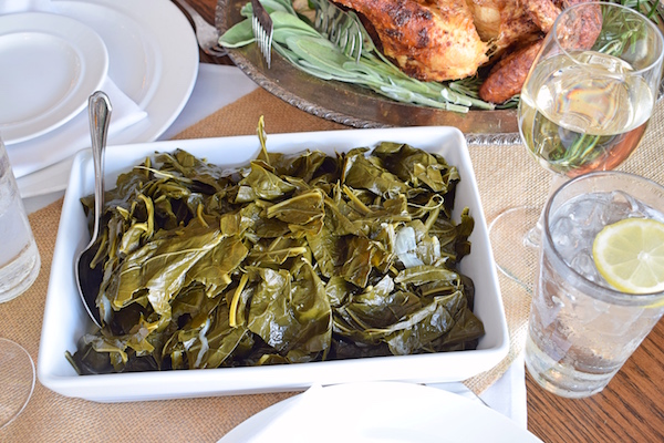 Collard Greens on a Thanksgiving table