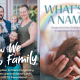 Covers of How We Do Family by Trystan Reese and What’s in a Name? edited by Sherri Martin-Baron, Raechel Johns, and Emily Regan Wills