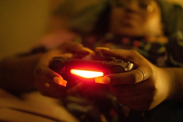 Person playing video games