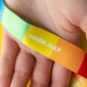 rainbow bracelet that says pride ally