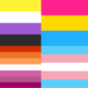 nonbinary flag, pansexual flag, lesbian flag, transgender flag