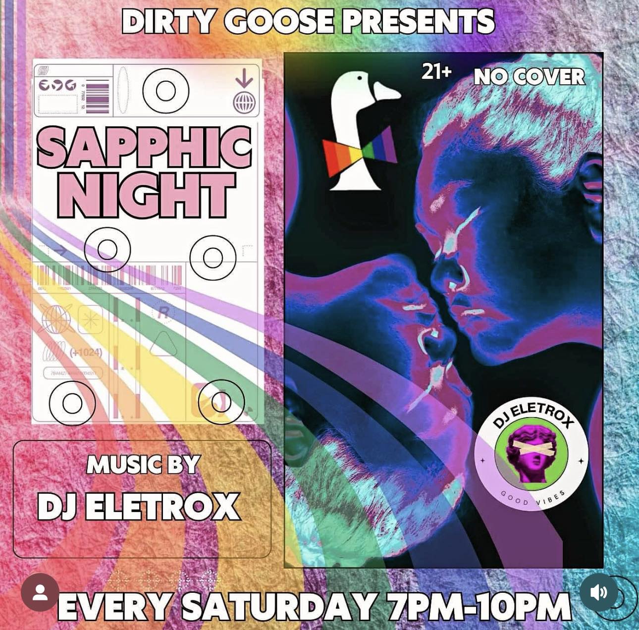 Dirty Goose presents Sapphic Night: Every Saturday 7pm-10pm in Washington, DC.