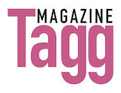 Tagg Magazine logo: Tagg in pink, Magazine in black.