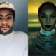 A split screen of two photos, on the left Izaak Theo Adu and on the right, his mother, legendary singer Sade Adu.