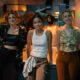 From left, Actors Caroline Klidonas, Nicole Daniels, and Ann Marie Wilding pose in a bathroom for the Stalling set.