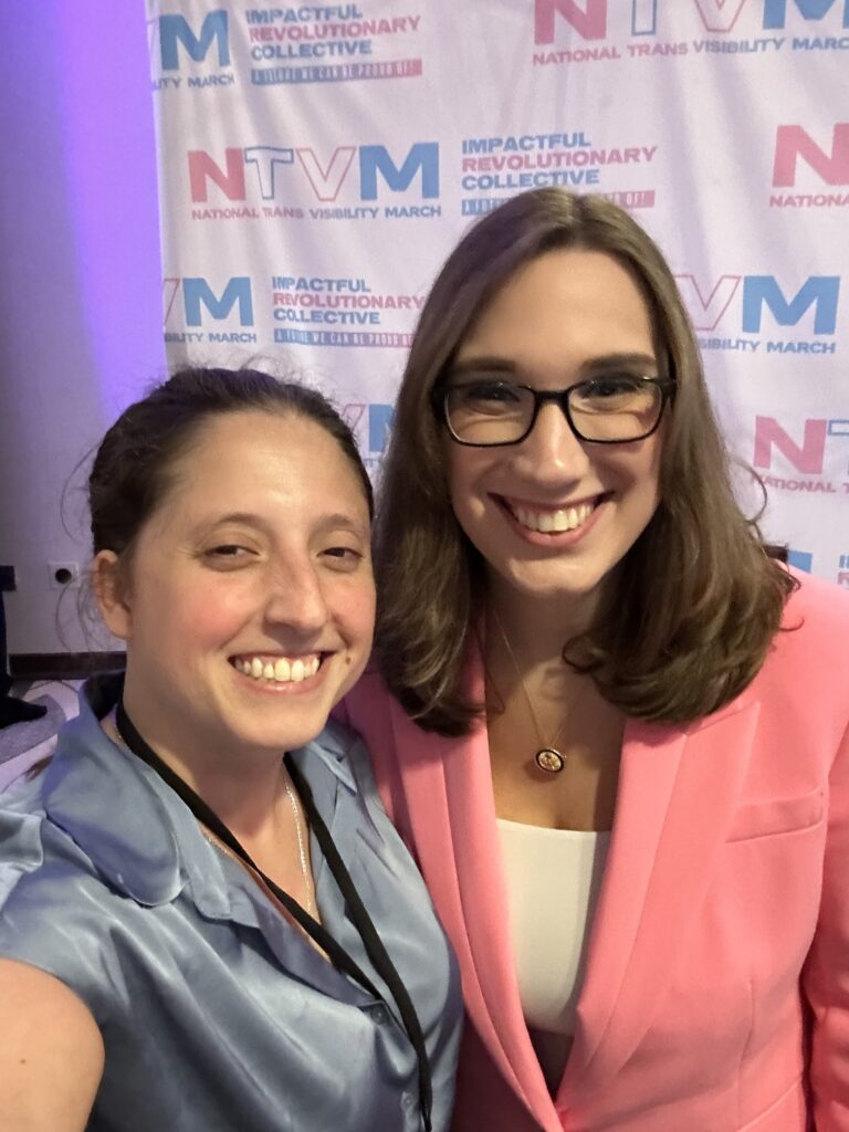 Tagg writer Amanda Ostuni poses with US Rep Sarah McBride (D-DE) 