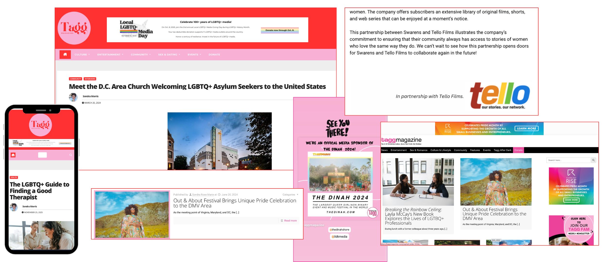 Tagg Magazine Advertising Screenshots