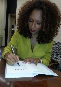 Janet Mock signing book in DC