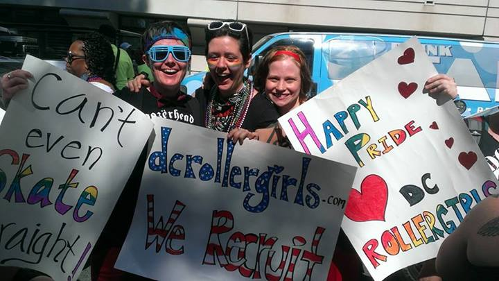 DC Rollergirls at the Pride Parade