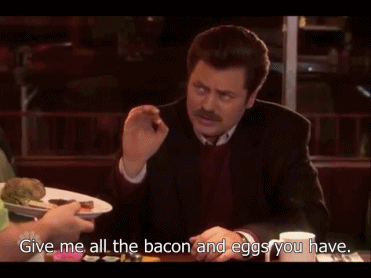 All the bacon, Parks & Rec Gif