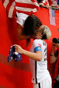 Abby Wambach #20 of the United States celebrates with wife Sarah Huffman after the USA's 5-2 victory (Photo by Kevin C. Cox/Getty Images)