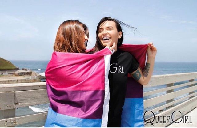 Ladies with Rainbow flag
