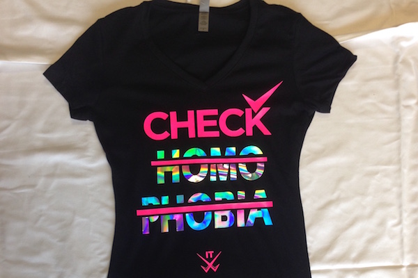 Check It T-shirt: Check Homphobia